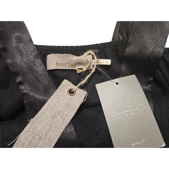 New Anthropologie burlapp swirled rosette black cocktail midi dress size 6 - Picture 12 of 12